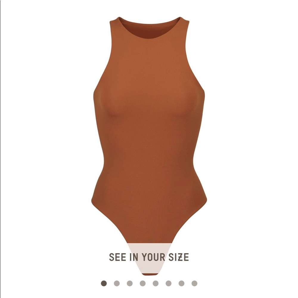SKIMS Brown High Neck Bodysuit
